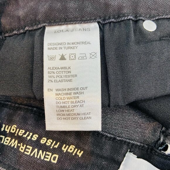 Lola Jeans Blackwash 33 Denver-WBLK High Rise Straight Leg NWT Plus‎ Size - Picture 7 of 10